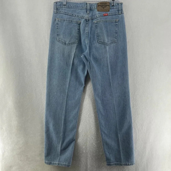 Wrangler Pants Men's Sz 31x30 Blue Stonewashed Denim Straight Leg Midrise Jeans - Picture 2 of 9